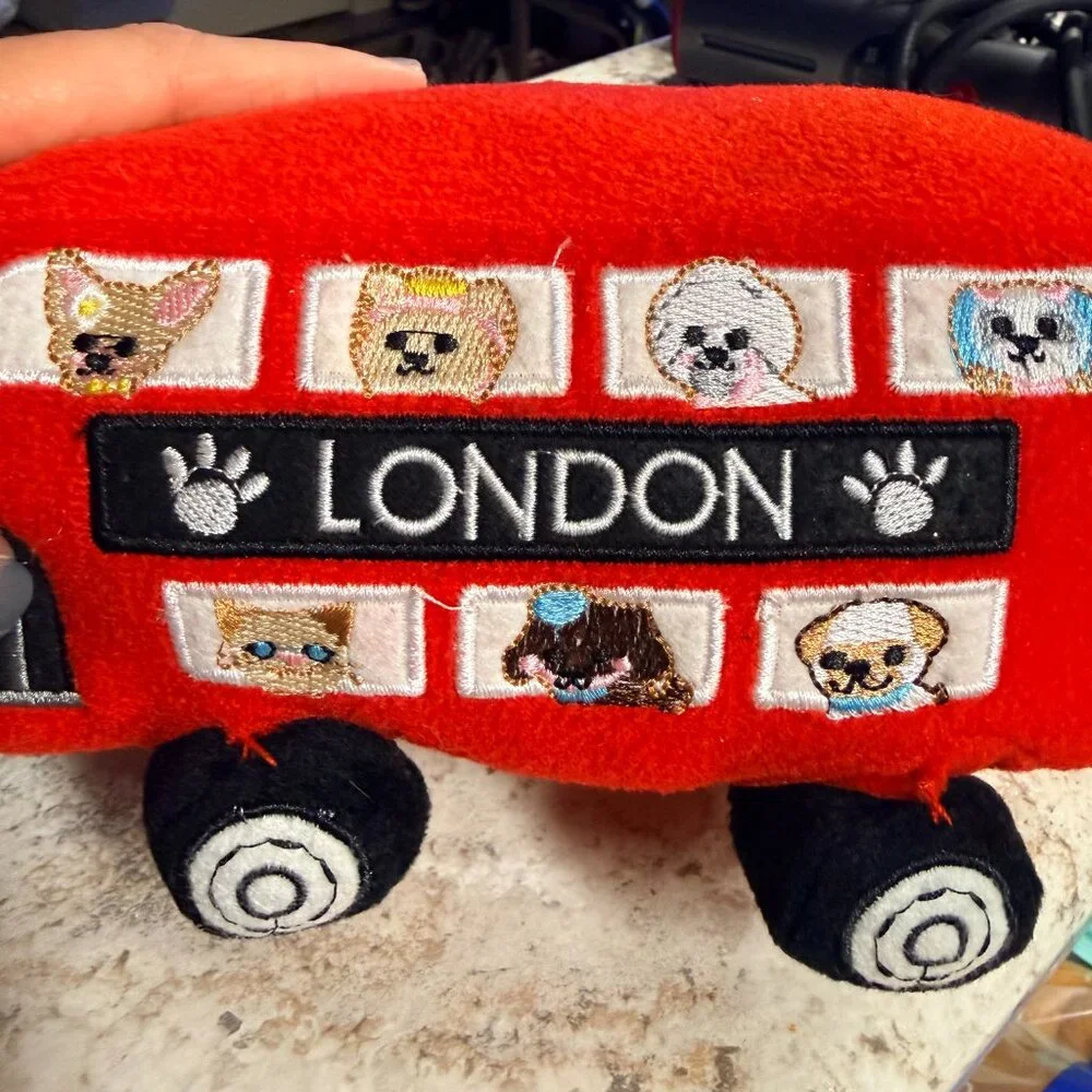 PetLondon London Bus Dog Plush Toy Bulldog Poodle Pomeranian Dachschund Dog